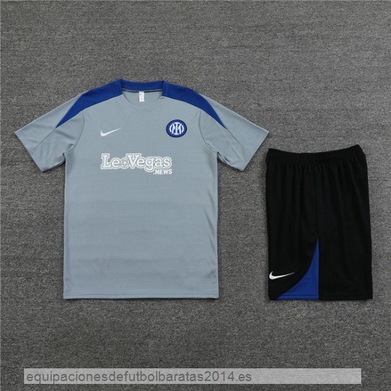 Nuevo Entrenamiento Conjunto Completo Inter Milan 23/24 Gris Negro Azul Baratas